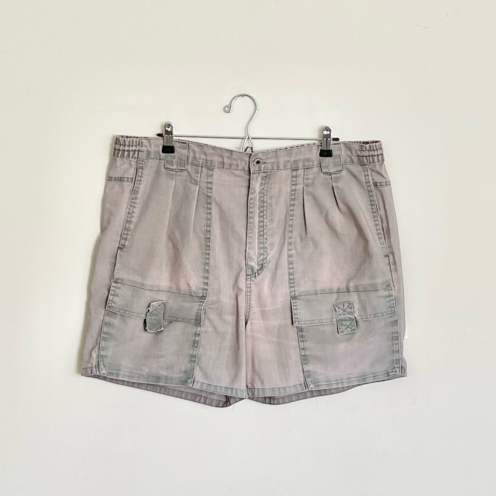 Vintage 80s 90s Steeple Chase Colorburn Faded Cargo Shorts Men’s size Large